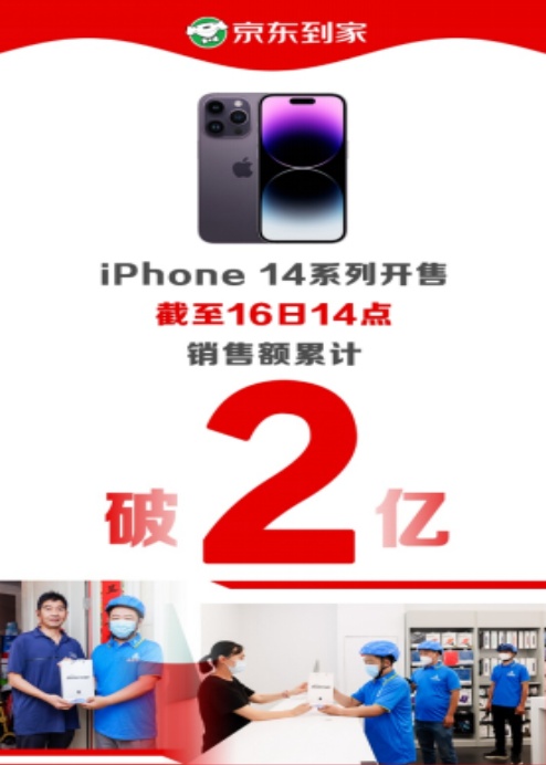 京東到家、小時(shí)購(gòu)開(kāi)售iPhone14系列 銷售額已破2億元