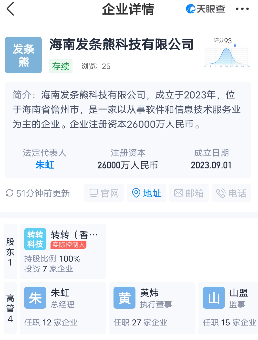 轉轉在海南成立發條熊科技公司 注冊資本2.6億人民幣