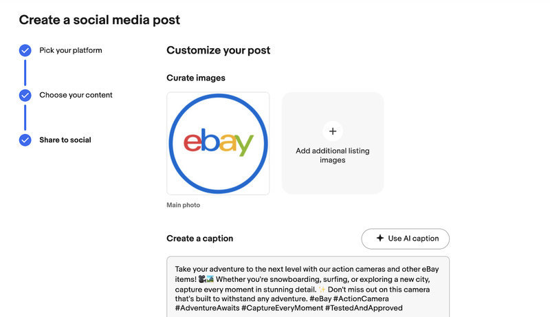eBay推出新功能“社交標題生成器”