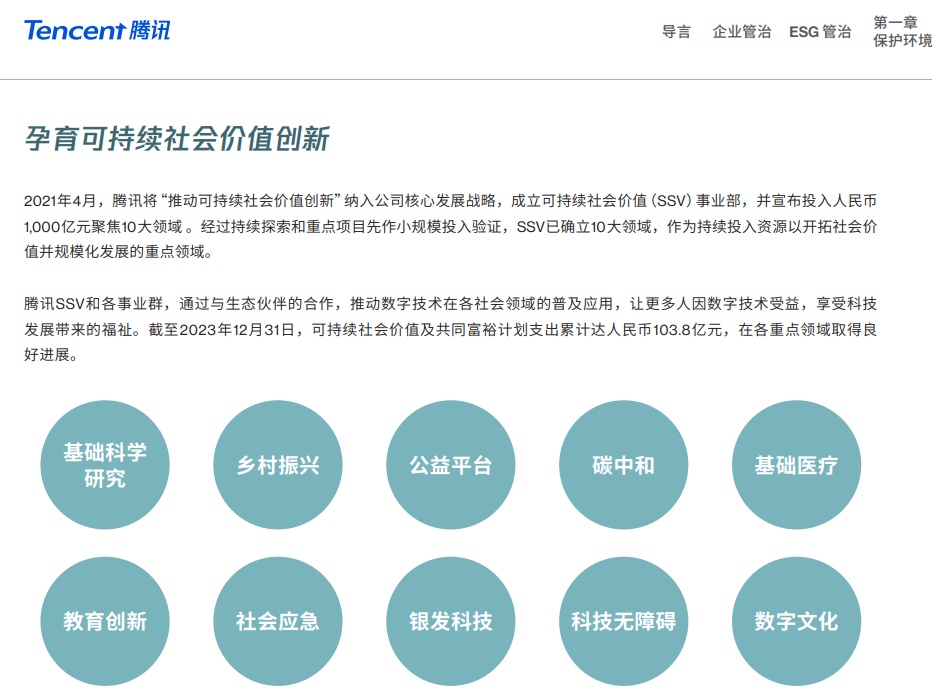 騰訊發(fā)布《2023年環(huán)境、社會及管治報告》